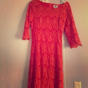 Dainty jewels orange bridesmaid dress